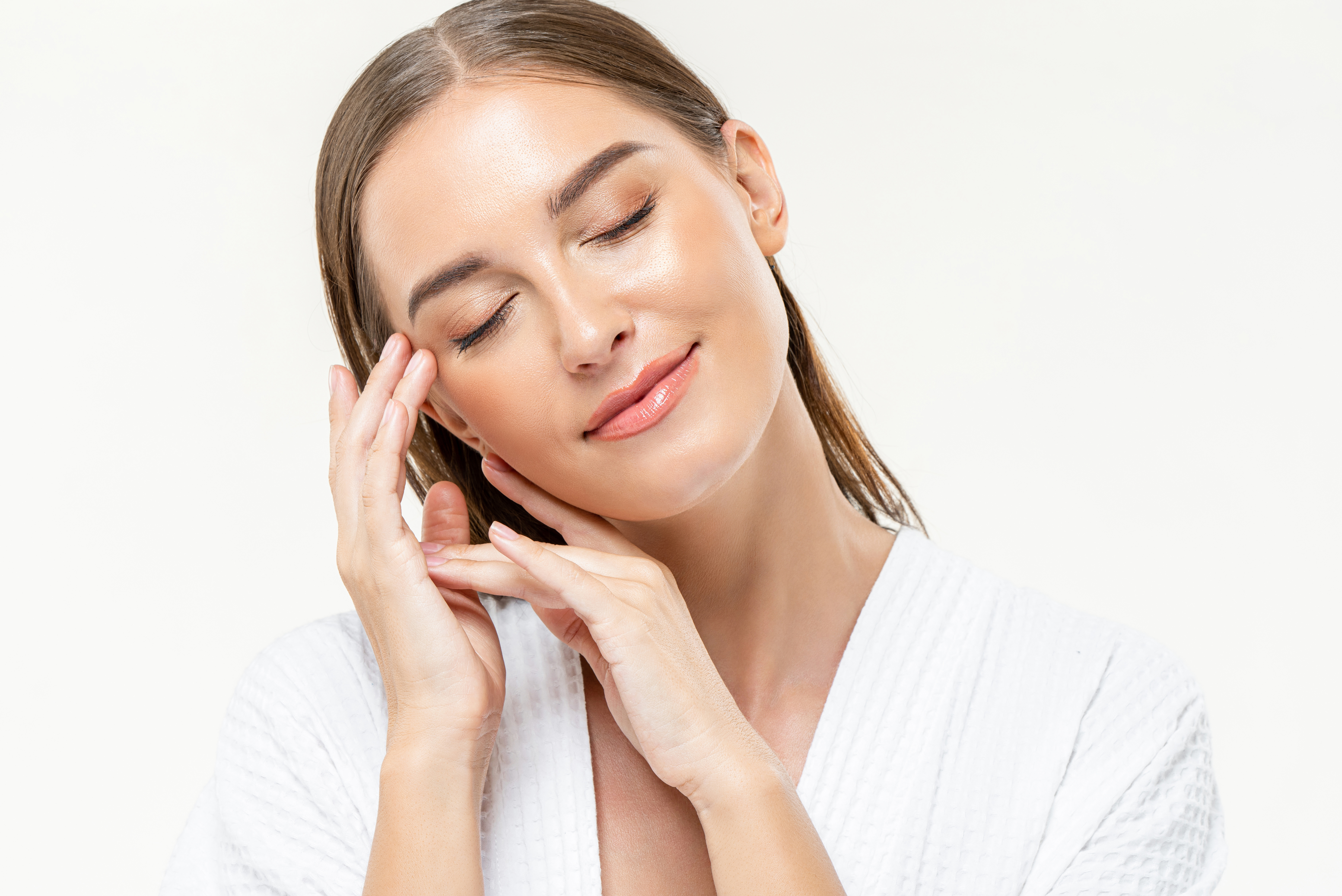 A woman enjoying the benefits of IV hydration for skin and hair health.