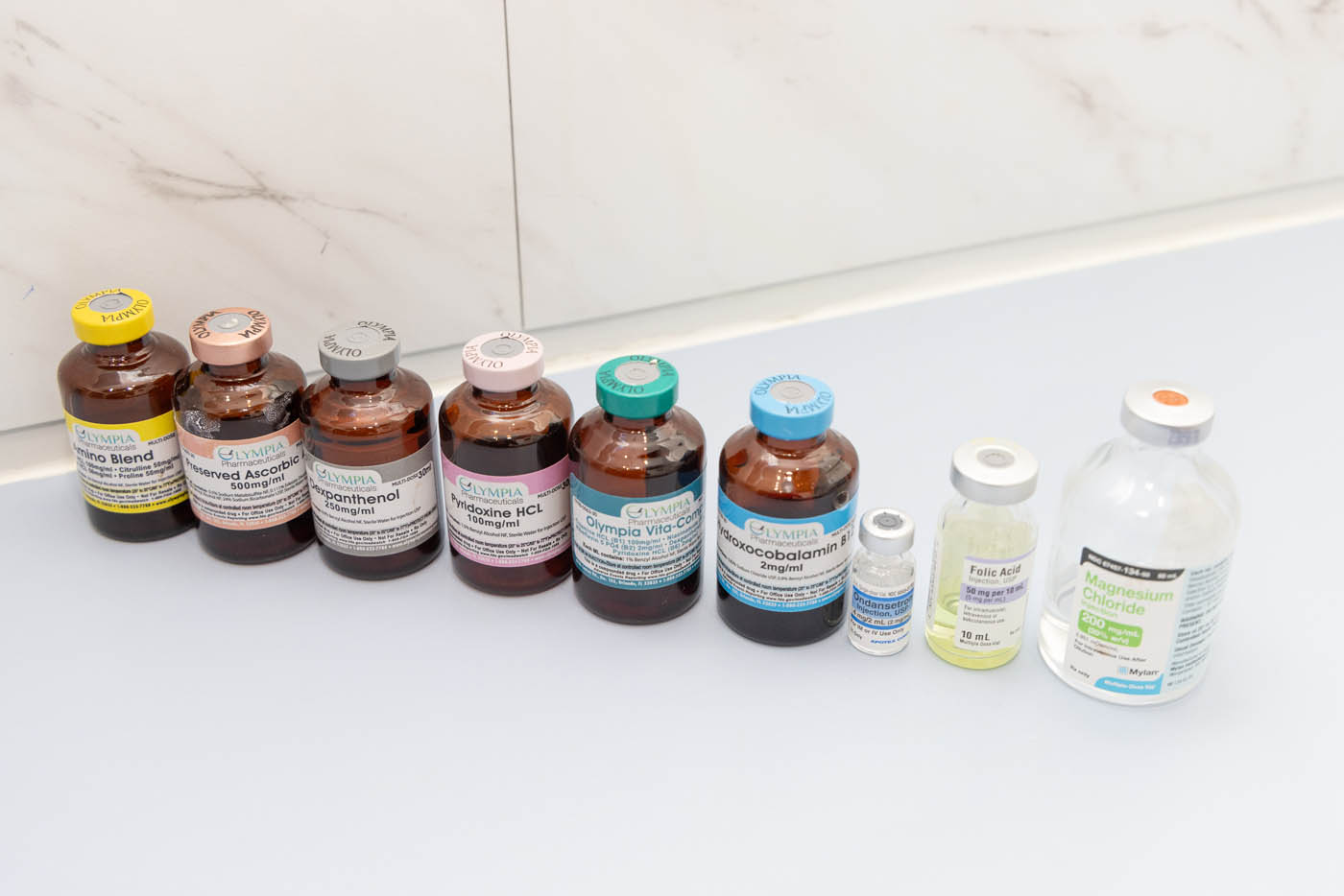An image of vitamin and minerals used at Vida-Flo - discover how our myers cocktail infusion in Buckhead, GA can help you!